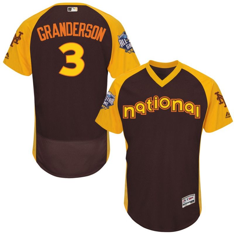 Cheap Curtis Granderson Mets Jersey From China Brown 2016 ALL STAR #3 in Men Women Youth Size