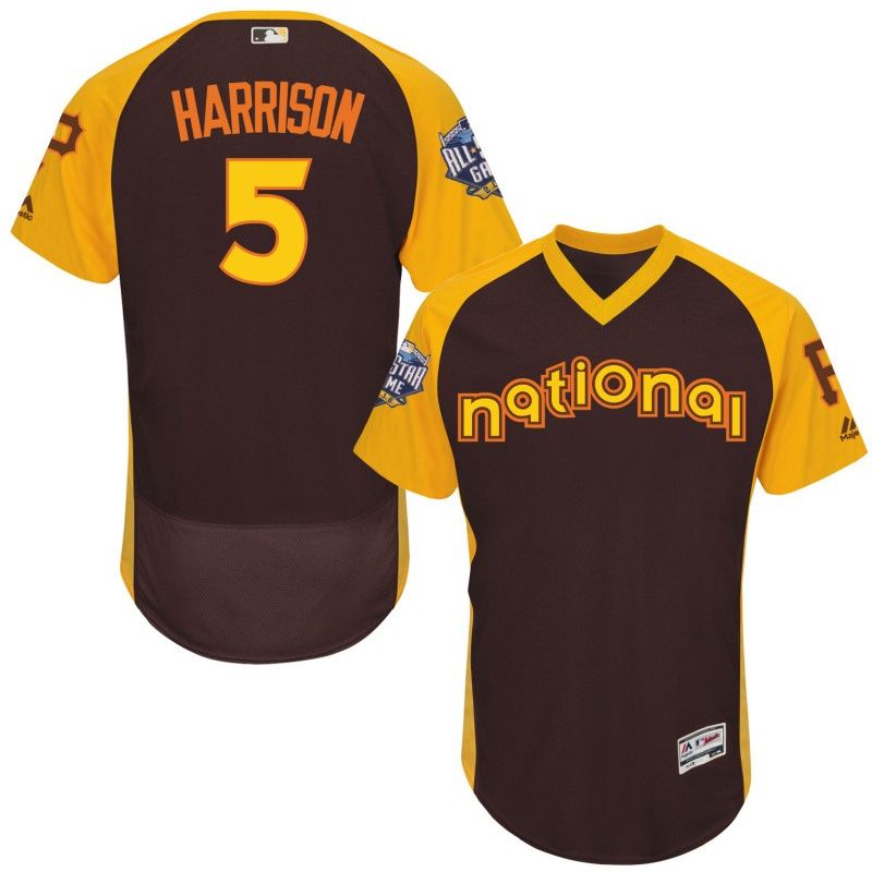 Cheap Josh Harrison Pirates Jersey From China Brown 2016 ALL STAR #5 in Men Women Youth Size