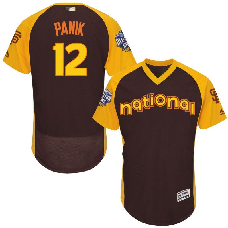 Cheap Joe Panik Giants Jersey From China Brown 2016 ALL STAR #12 in Men Women Youth Size