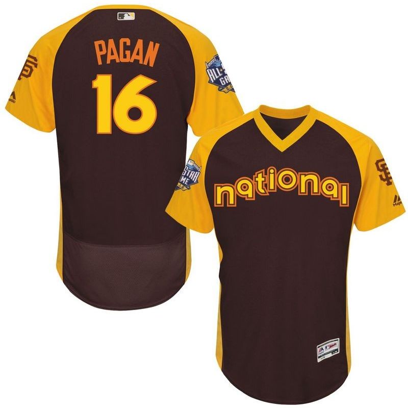 Cheap Angel Pagan Giants Jersey From China Brown 2016 ALL STAR #16 in Men Women Youth Size