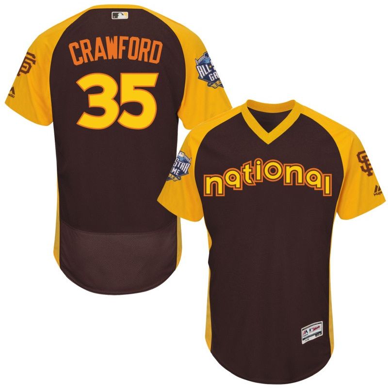 Cheap Brandon Crawford Giants Jersey From China Brown 2016 ALL STAR #35 in Men Women Youth Size