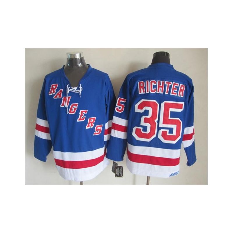 Cheap Mike Richter Rangers Jersey #35 Blue CCM throwback From China