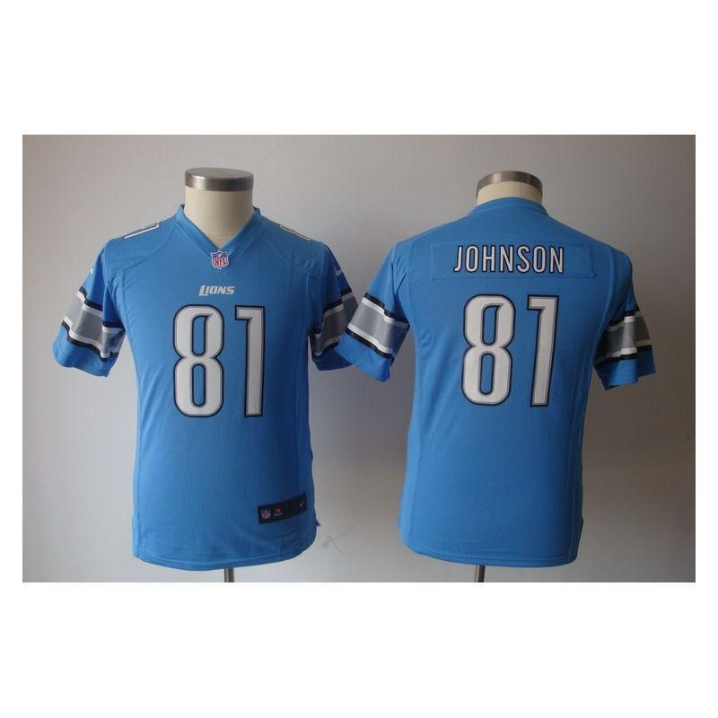 Cheap Calvin Johnson Lions Youth Jersey #81 Blue From China