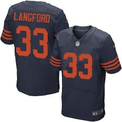 Cheap Jeremy Langford Bears Jersey From China Blue Orange Number Elite #33