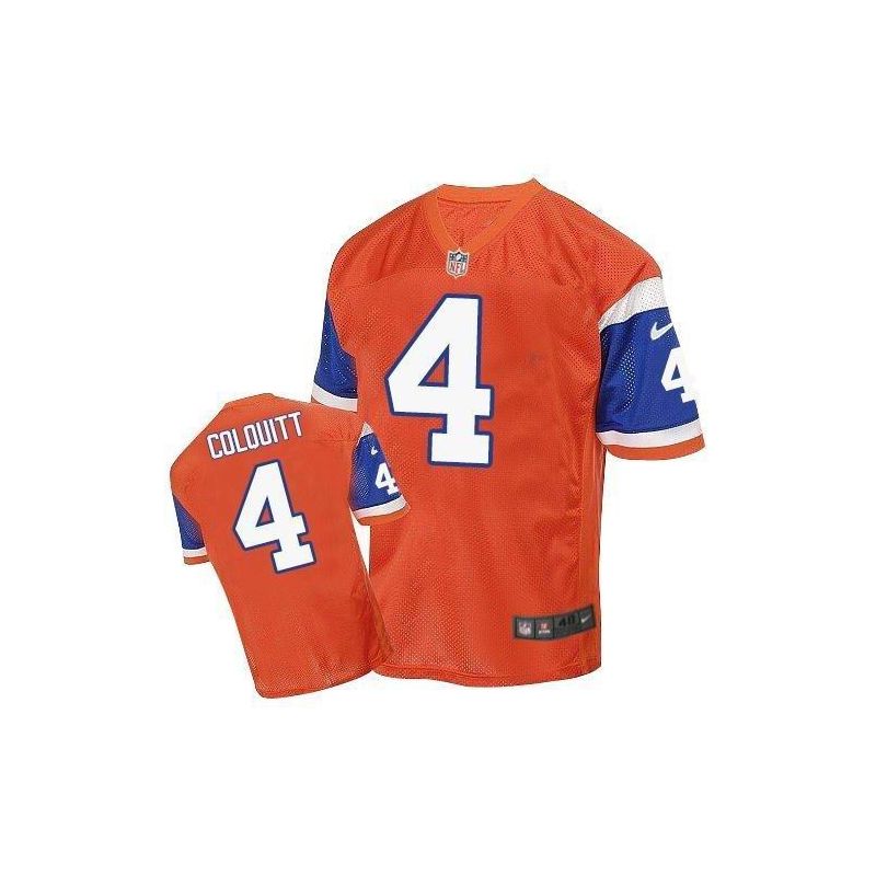 Cheap Britton Colquitt Broncos Jersey From China Orange throwback Elite #4