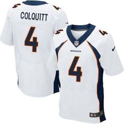 Cheap Britton Colquitt Broncos Jersey From China White Elite #4