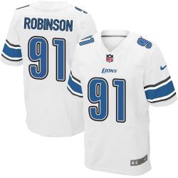 Cheap AShawn Robinson Lions Jersey From China White Elite #91