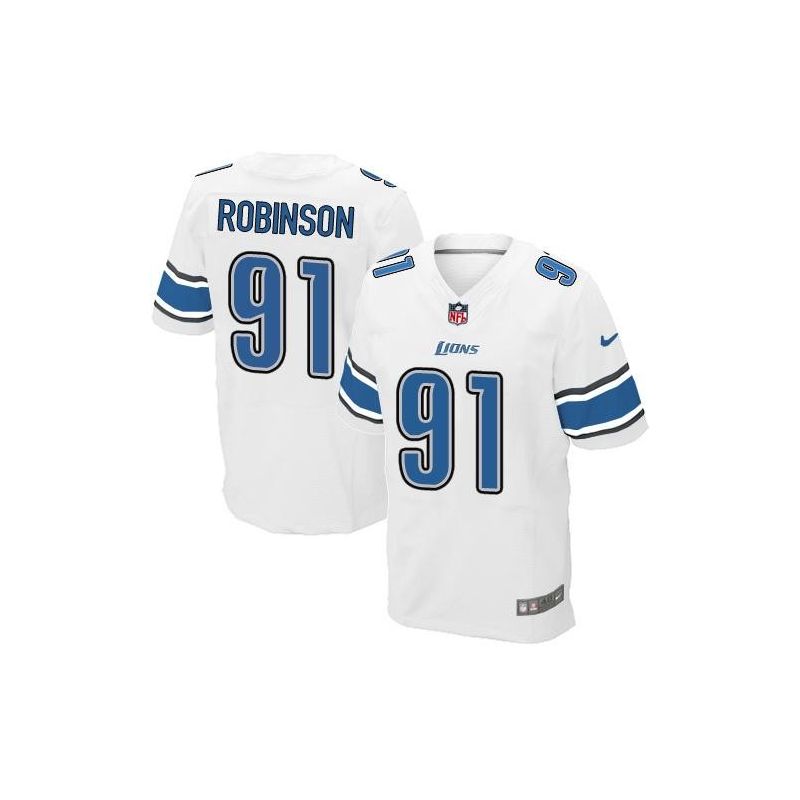 Cheap AShawn Robinson Lions Jersey From China White Elite #91