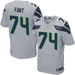 Cheap George Fant Seahawks Jersey From China Gray Elite #74