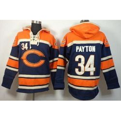Cheap Walter Payton Bears Hoodie From China Orange Blue I #34