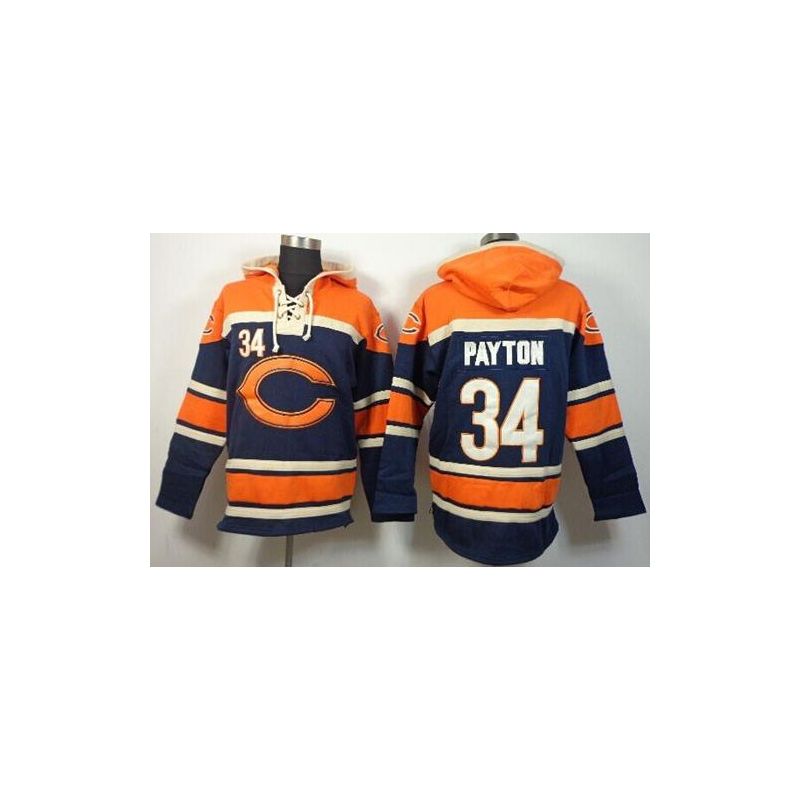 Cheap Walter Payton Bears Hoodie From China Orange Blue I #34