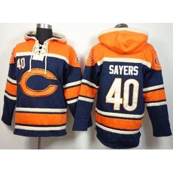 Cheap Gale Sayers Bears Hoodie From China Orange Blue I #40