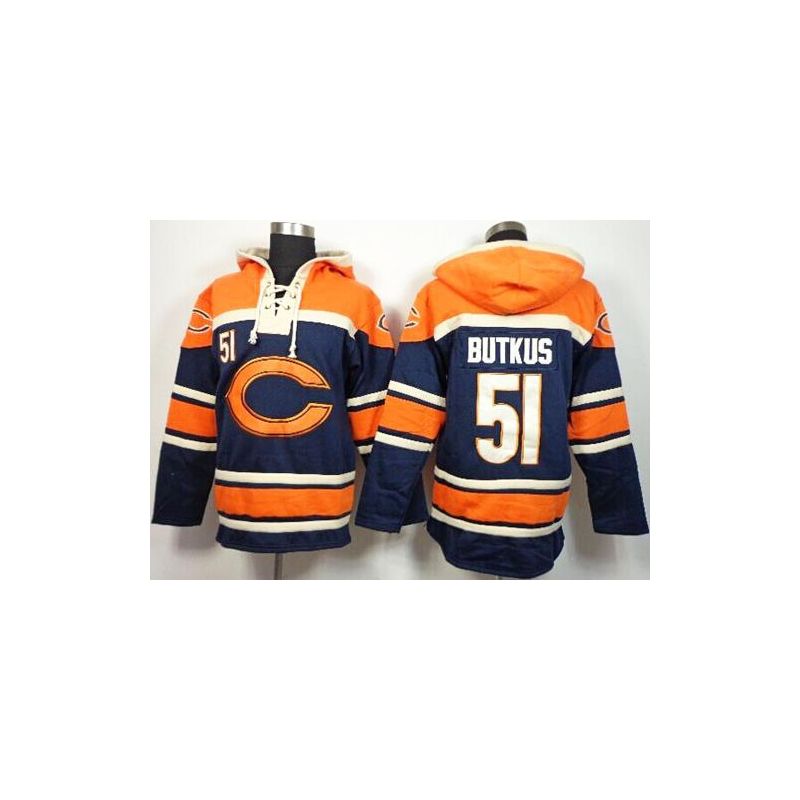 Cheap Dick Butkus Bears Hoodie From China Orange Blue I #51