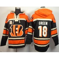Cheap AJ Green Bengals Hoodie From China Orange Black I #18