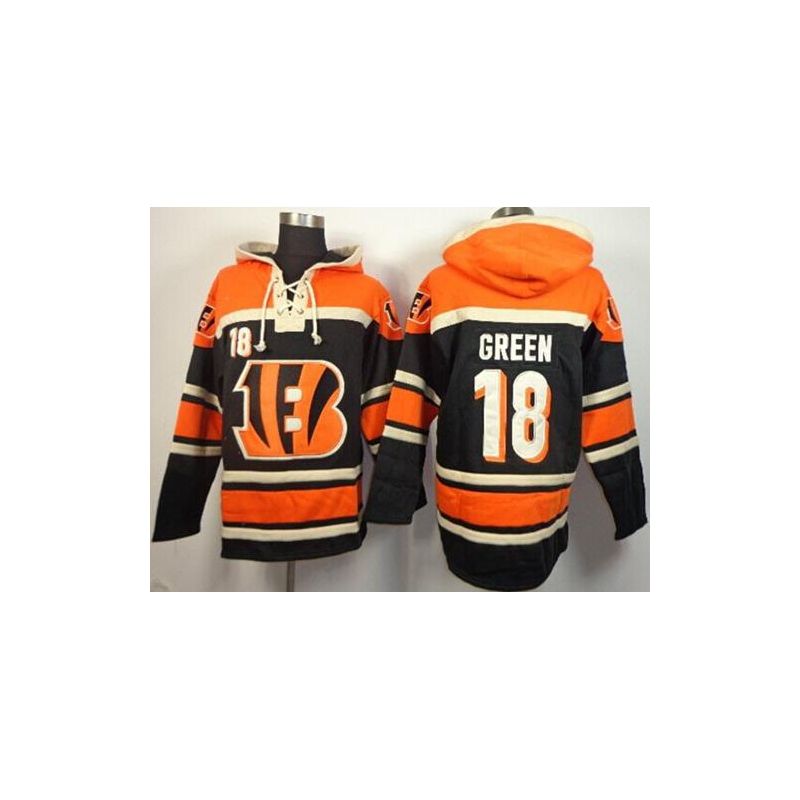 Cheap AJ Green Bengals Hoodie From China Orange Black I #18