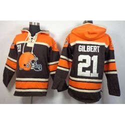 Cheap Justin Gilbert Browns Hoodie From China Orange Brown I #21
