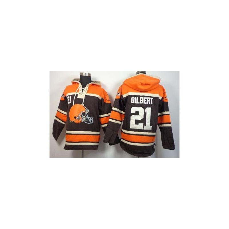 Cheap Justin Gilbert Browns Hoodie From China Orange Brown I #21