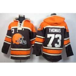 Cheap Joe Thomas Browns Hoodie From China Orange Brown I #73