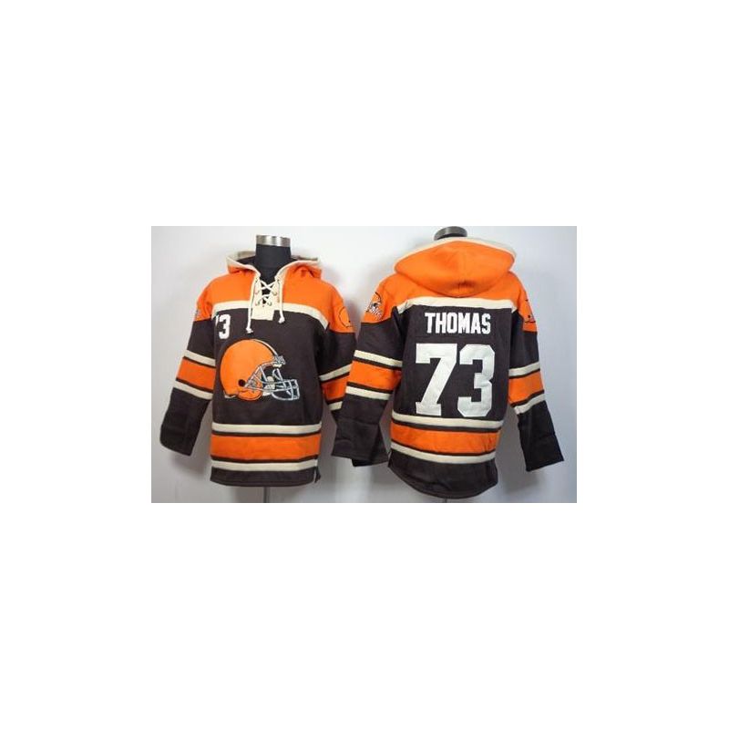 Cheap Joe Thomas Browns Hoodie From China Orange Brown I #73