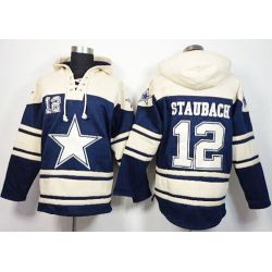 Cheap Roger Staubach Cowboys Hoodie From China Cream Blue I #12