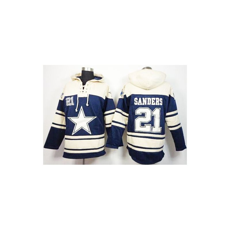 Cheap Deion Sanders Cowboys Hoodie From China Cream Blue I #21