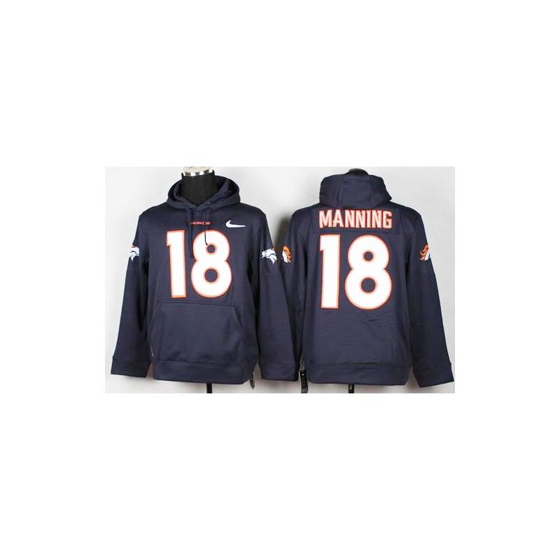Cheap Peyton Manning Broncos Hoodie From China Full Blue I #18
