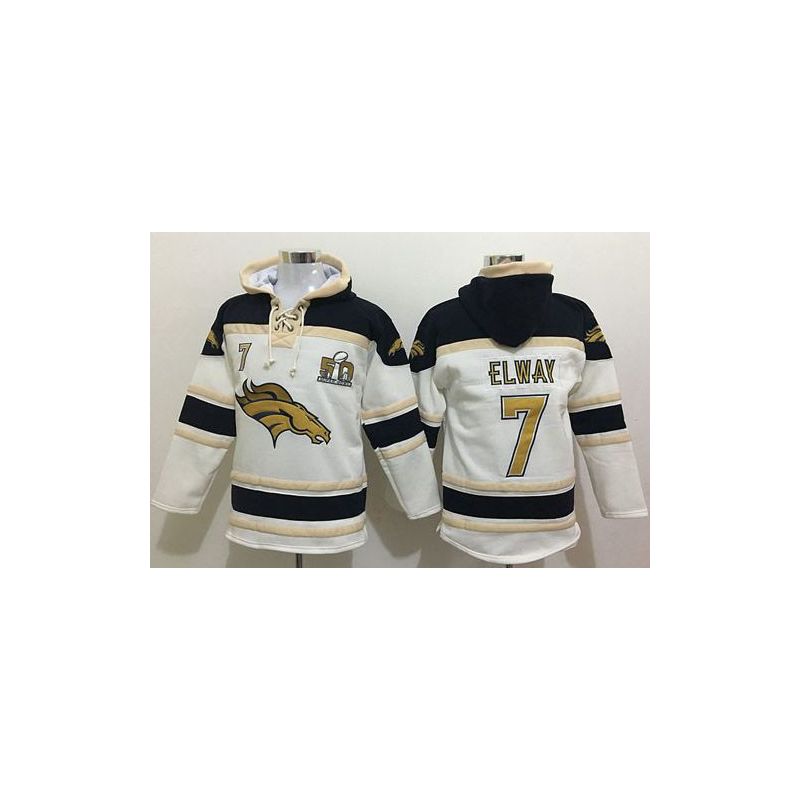 Cheap John Elway Broncos Hoodie From China Black White I #7