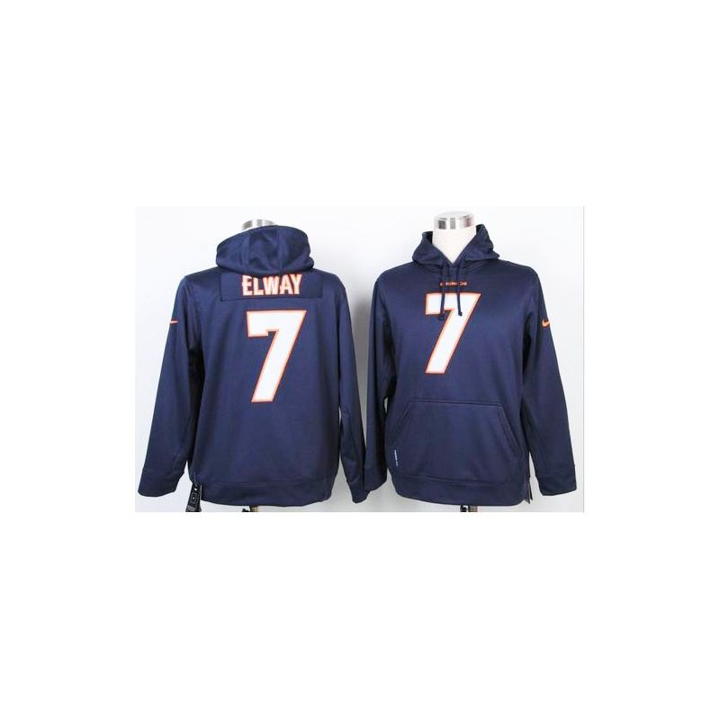 Cheap John Elway Broncos Hoodie From China Full Blue I #7