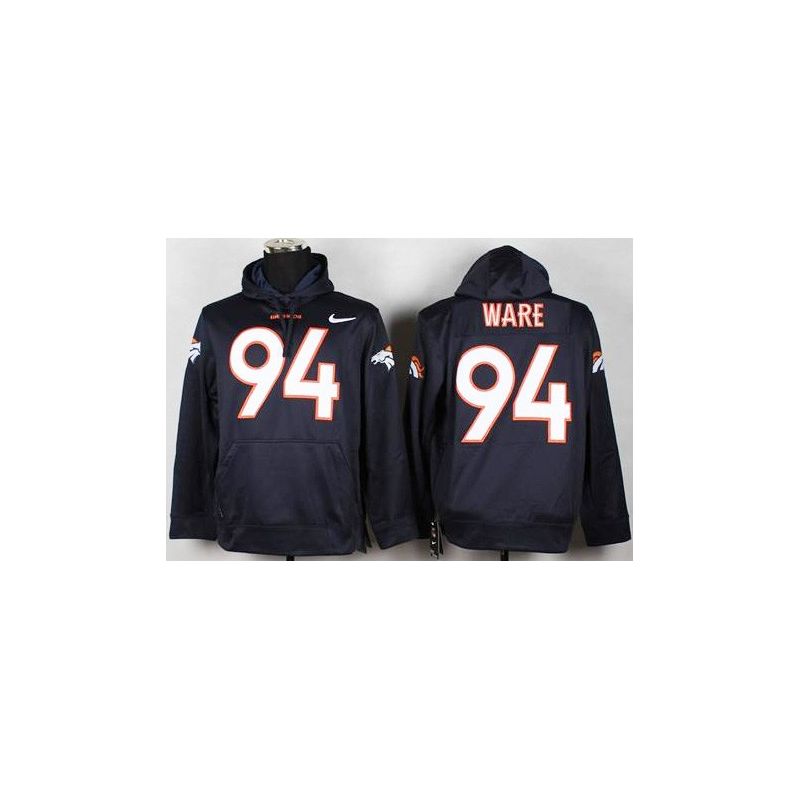 Cheap DeMarcus Ware Broncos Hoodie From China Full Blue I #94