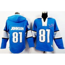 Cheap Calvin Johnson Lions Hoodie From China Blue I #81