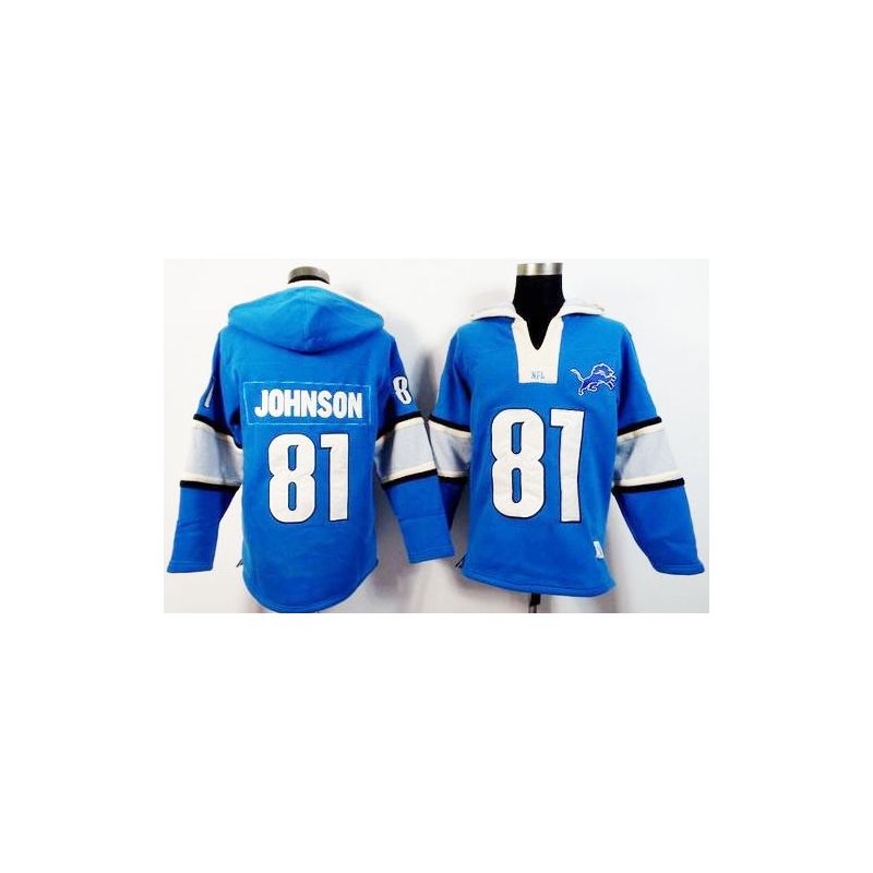 Cheap Calvin Johnson Lions Hoodie From China Blue I #81