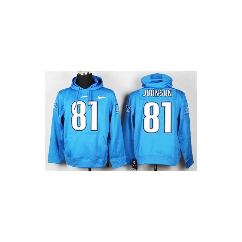 Cheap Calvin Johnson Lions Hoodie From China Full Blue I #81