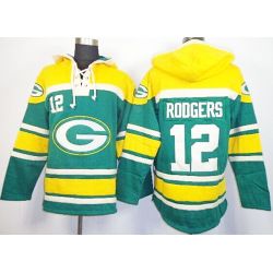 Cheap Aaron Rodgers Packers Hoodie From China Yellow Green I #12