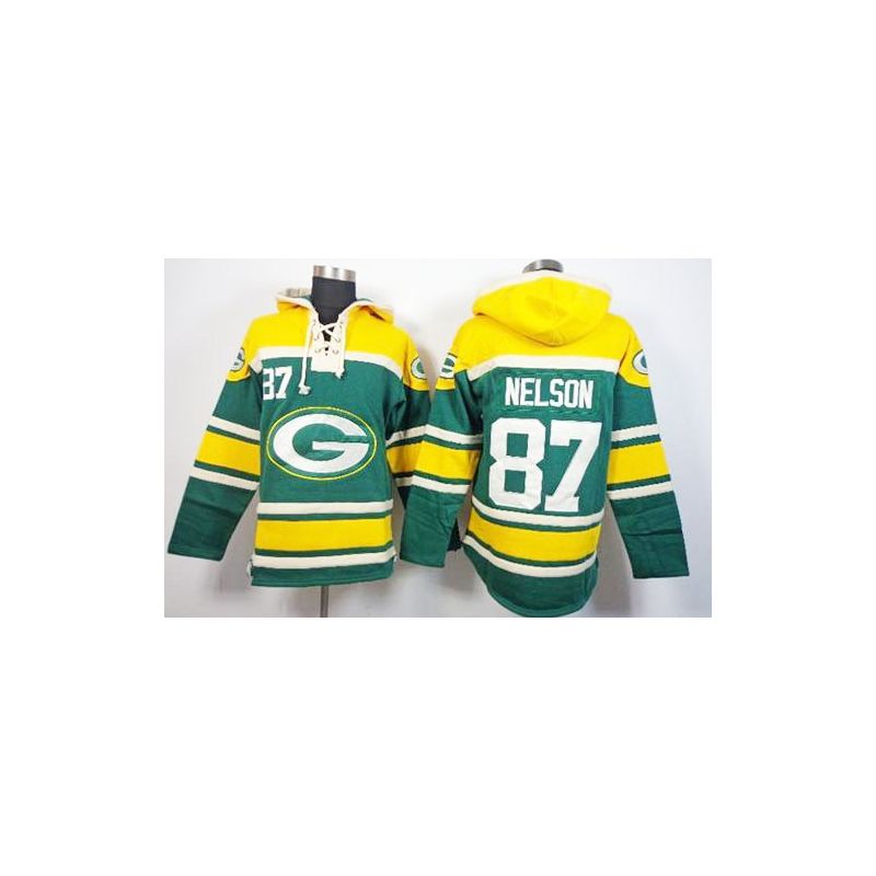 Cheap Jordy Nelson Packers Hoodie From China Yellow Green I #87