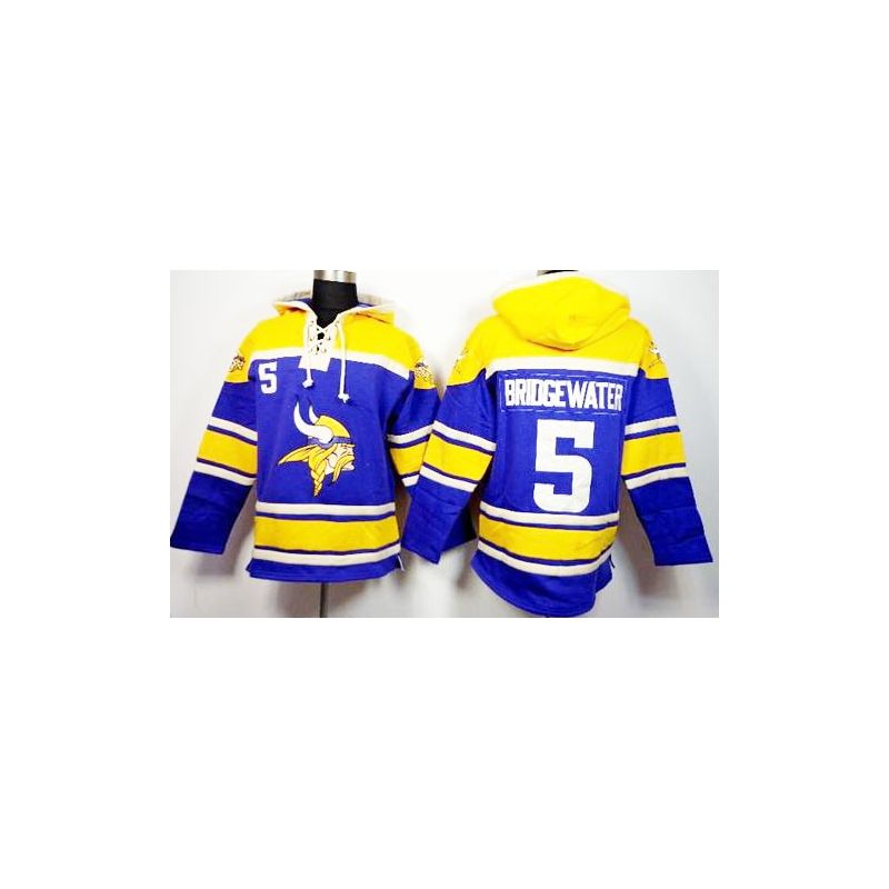 Cheap Teddy Bridgewater Vikings Hoodie From China Yellow Purple I #5