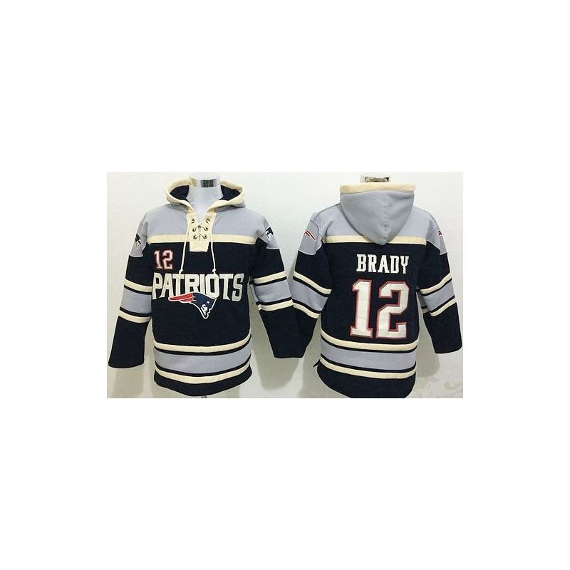 Cheap Tom Brady Patriots Hoodie From China Light Blue Blue I #12