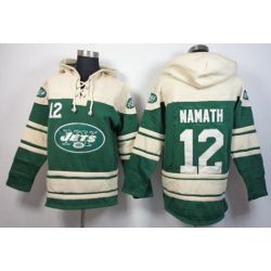 Cheap Joe Namath Jets Hoodie From China Cream Green I #12