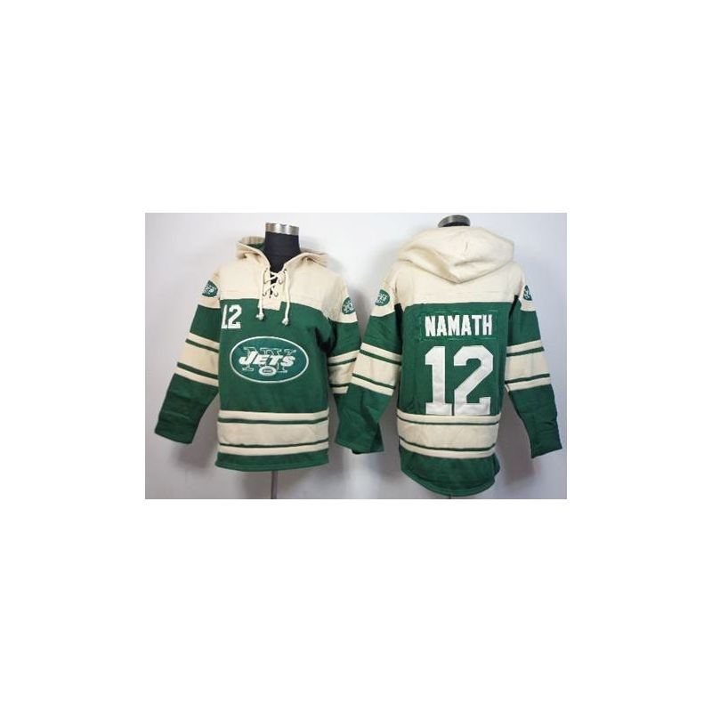 Cheap Joe Namath Jets Hoodie From China Cream Green I #12