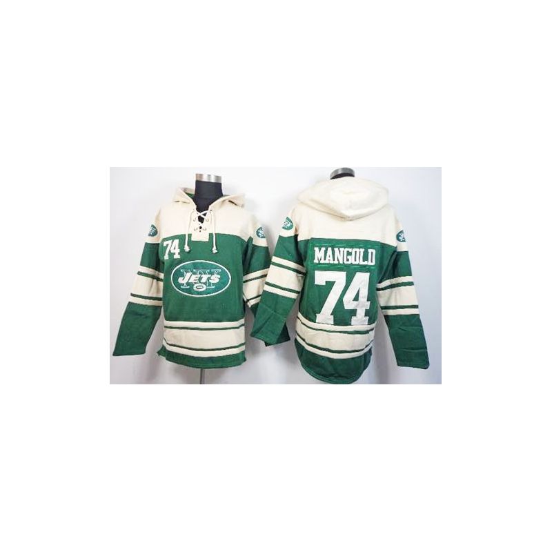 Cheap Nick Mangold Jets Hoodie From China Cream Green I #74