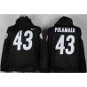 Cheap Troy Polamalu Steelers Hoodie From China Full Black I #43