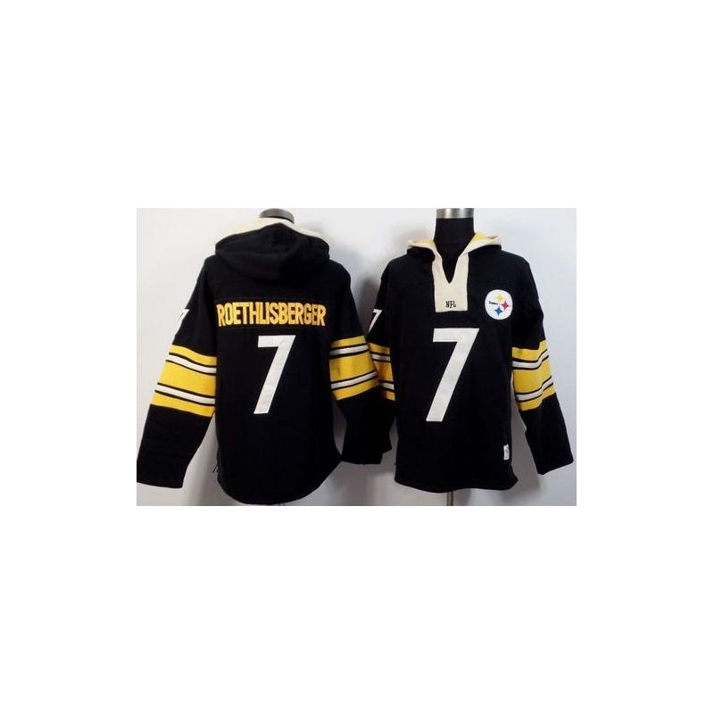 Cheap Ben Roethlisberger Steelers Hoodie From China Black I #7