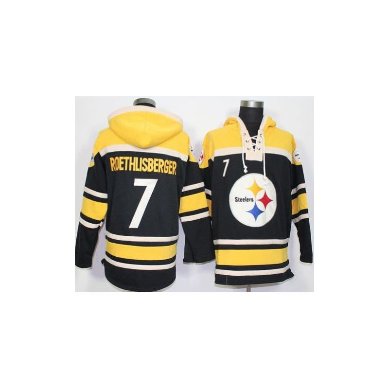 Cheap Ben Roethlisberger Steelers Hoodie From China Yellow Black I #7