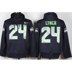 Cheap Marshawn Lynch Seahawks Hoodie From China Full Blue I #24