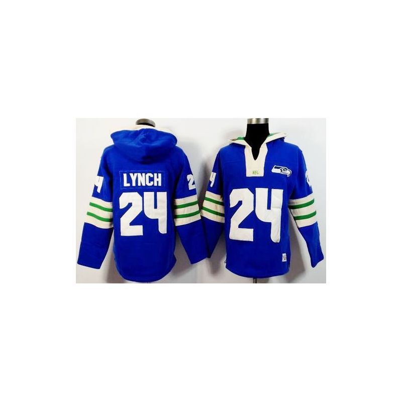 Cheap Marshawn Lynch Seahawks Hoodie From China Royal Blue I #24