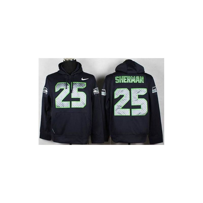 Cheap Richard Sherman Seahawks Hoodie From China Full Blue I #25