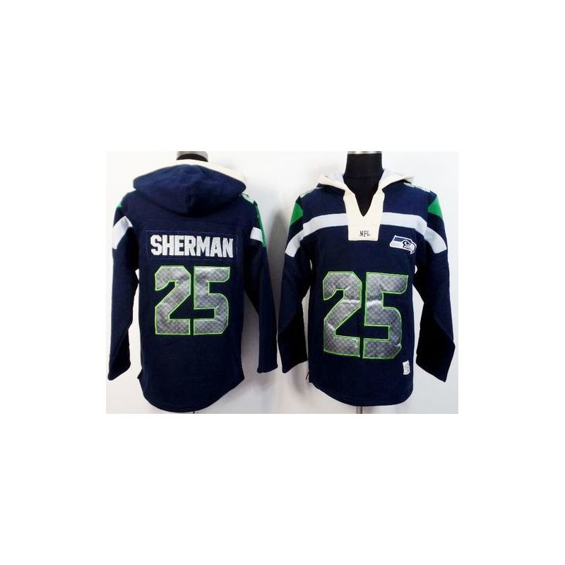 Cheap Richard Sherman Seahawks Hoodie From China Navy I #25