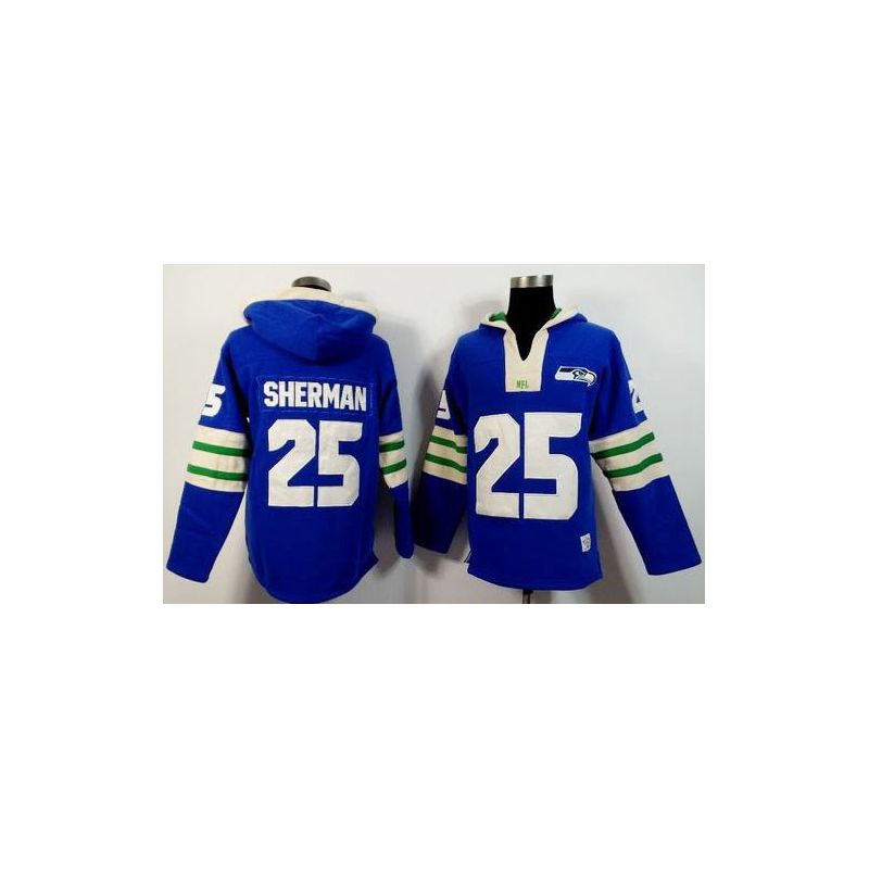 Cheap Richard Sherman Seahawks Hoodie From China Royal Blue I #25