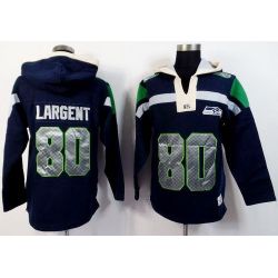 Cheap Steve Largent Seahawks Hoodie From China Navy I #80