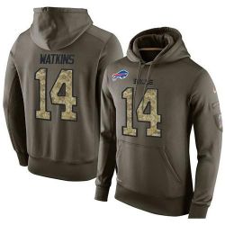 Cheap Sammy Watkins Bills Hoodie From China Olive Salute To Service #14