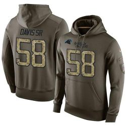 Cheap Thomas Davis Sr Panthers Hoodie From China Olive Salute To Service #58